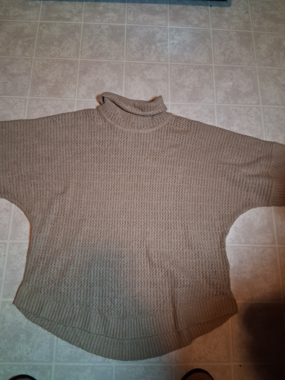 ANDREE BY UNIT Beige Taupe Knit Cowl Neck Sweater